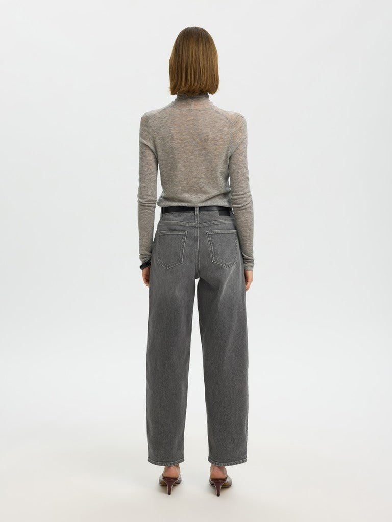 SLWBARREL BEA-KORI HW Jeans, Medium Grey Denim