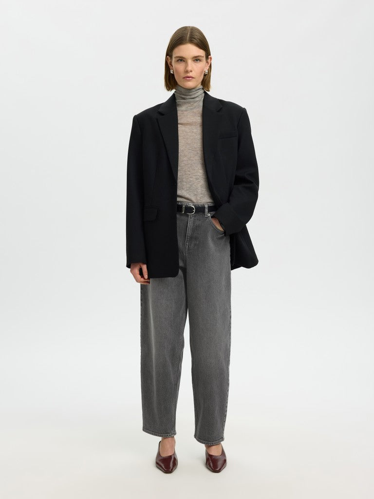 SLWBARREL BEA-KORI HW Jeans, Medium Grey Denim