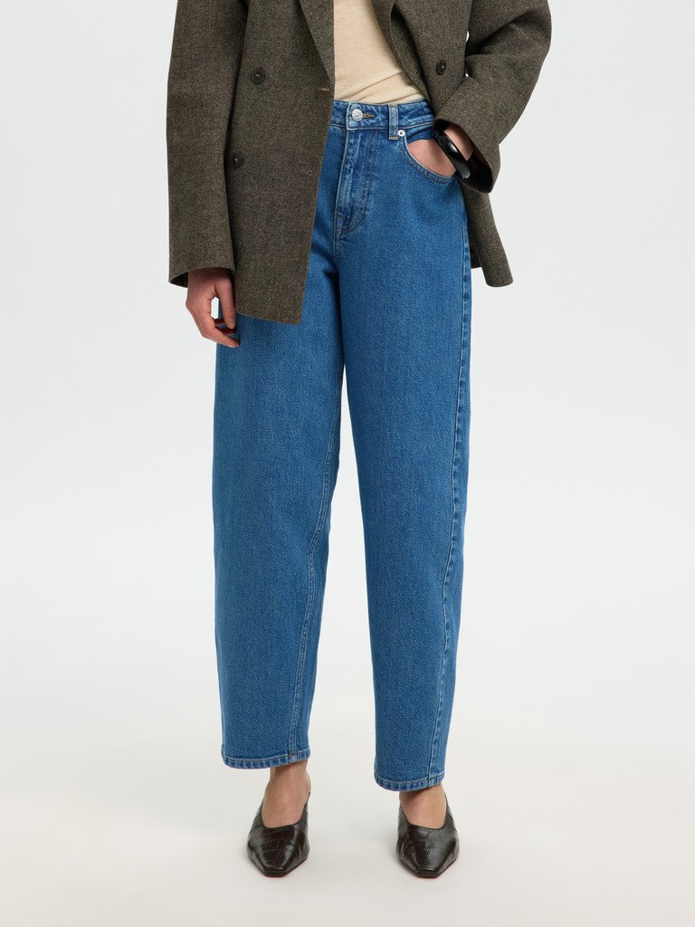 SLWBARREL BEA-KORI HW Jeans, Medium Blue Denim
