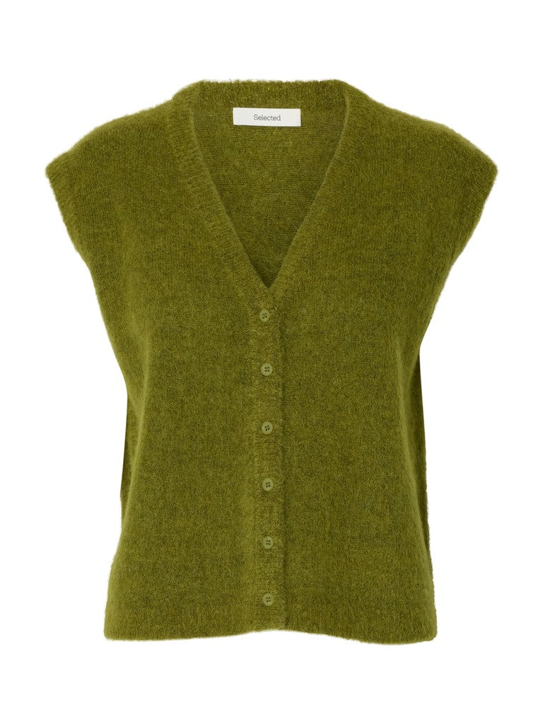 SLWLULU Brushed V-Neck Vest, Cardamom Seed