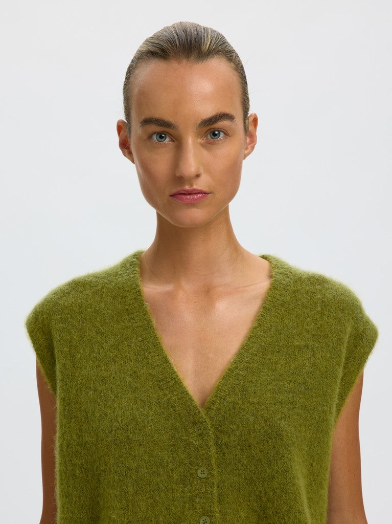 SLWLULU Brushed V-Neck Vest, Cardamom Seed