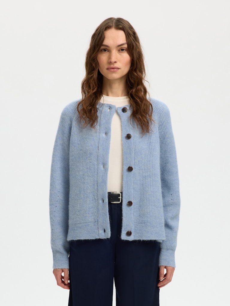 SLWLULU Knit Short Cardigan, cashmere blue melange