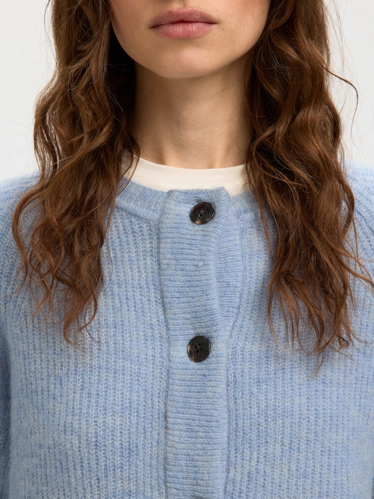 SLFLULU Knit Short Cardigan, cashmere blue melange