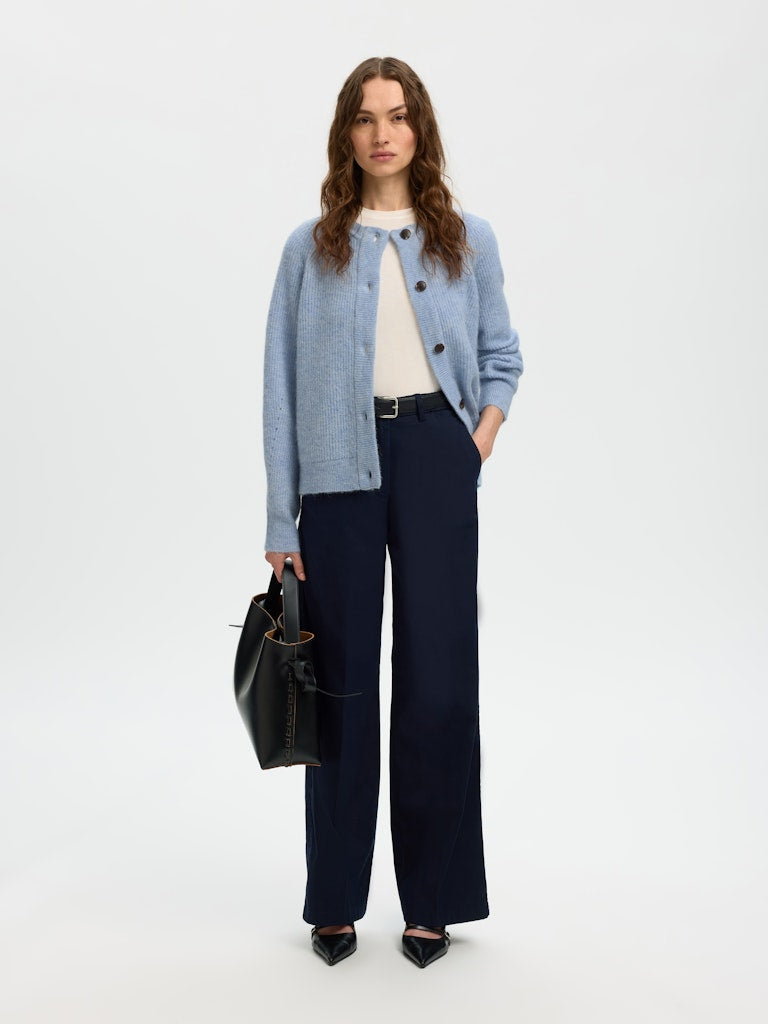 SLFLULU Knit Short Cardigan, cashmere blue melange