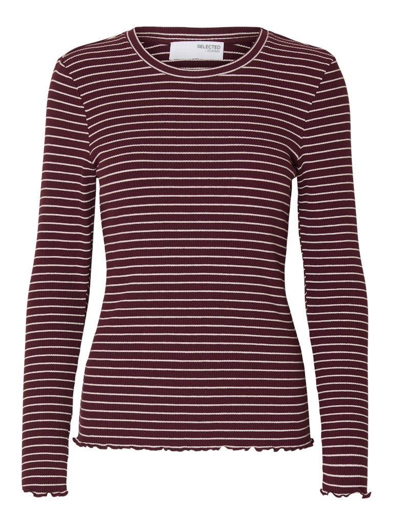 SLWANNA Crew Neck Tee STR, Fig/Snow White