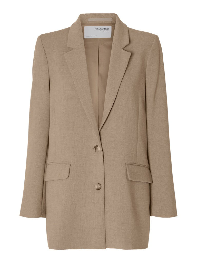 SLWRITA LS Relaxed Blazer, Camel Meliert