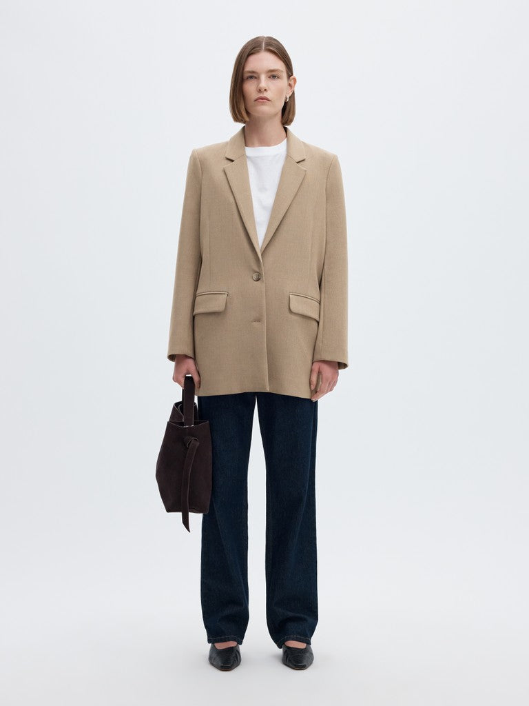 SLWRITA LS Relaxed Blazer, Camel Meliert