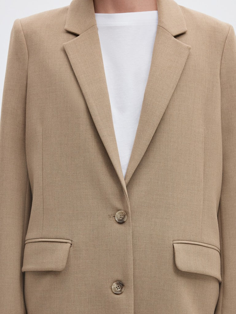 SLWRITA LS Relaxed Blazer, Camel Meliert