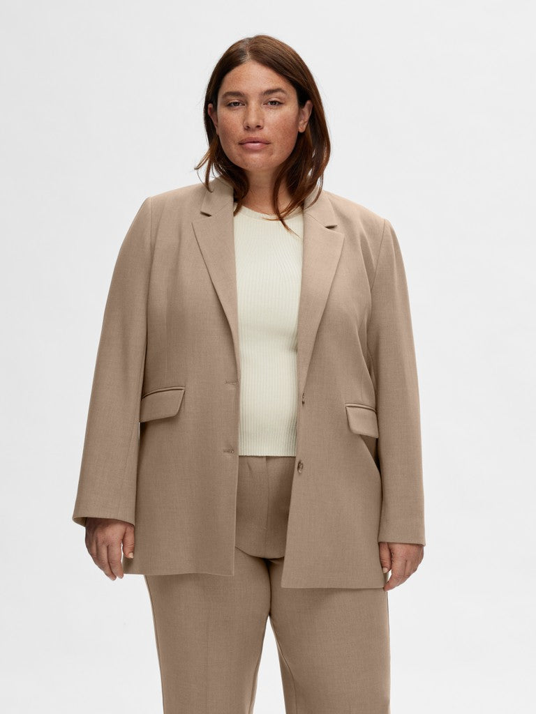 SLWRITA LS Relaxed Blazer, Camel Meliert