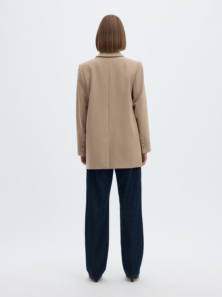 SLWRITA LS Relaxed Blazer, Camel Meliert