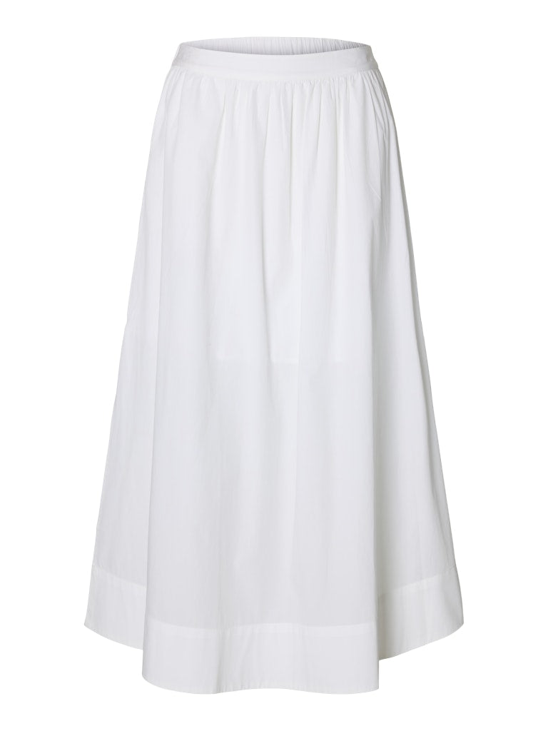 SLWBLAIR HW Ankle Slit Skirt, Bright White