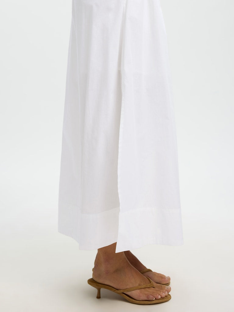 SLWBLAIR HW Ankle Slit Skirt, Bright White