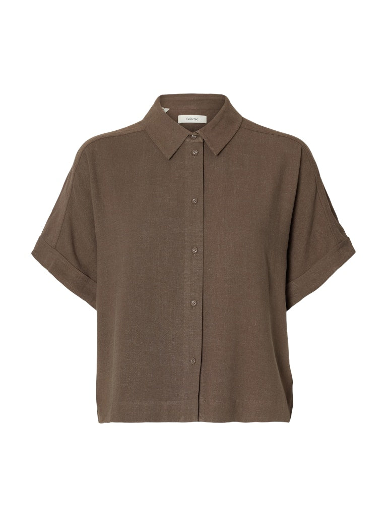 SLWVIVA Cropped Sun Shirt, chocolate chip