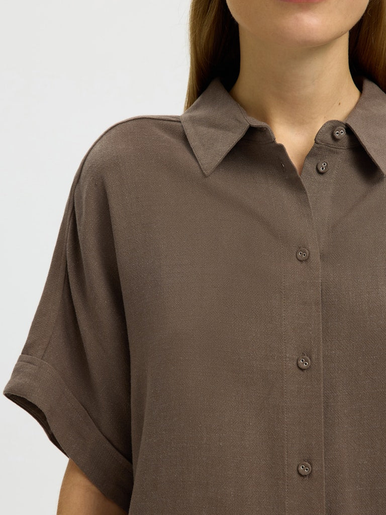 SLWVIVA Cropped Sun Shirt, chocolate chip