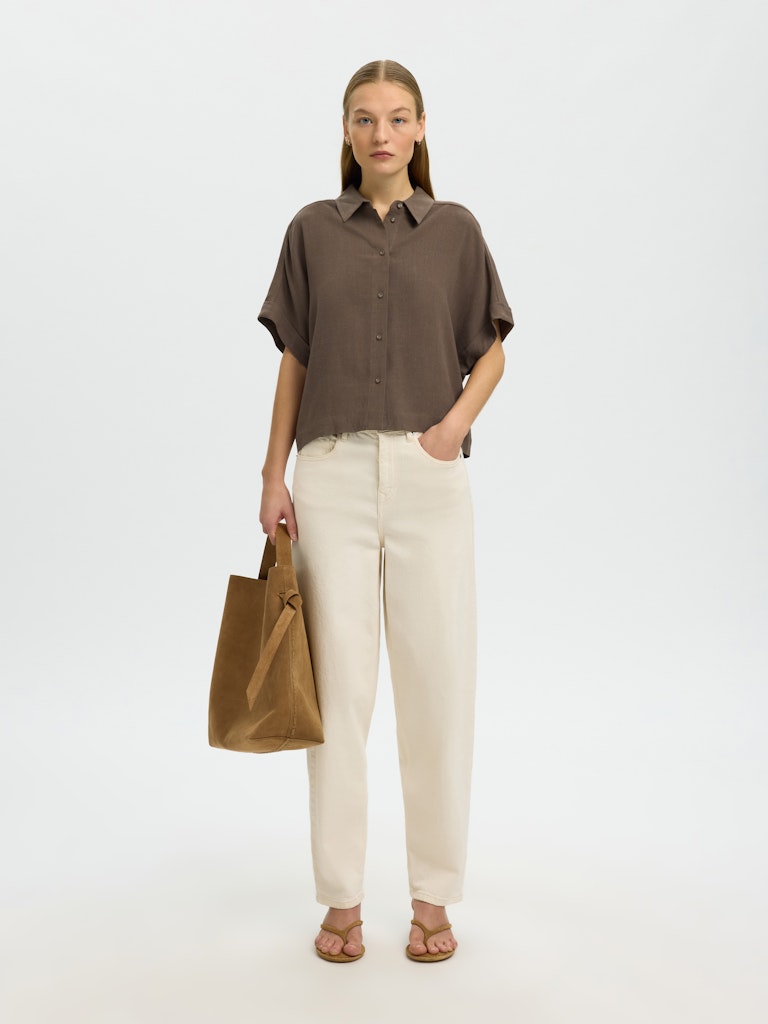SLWVIVA Cropped Sun Shirt, chocolate chip