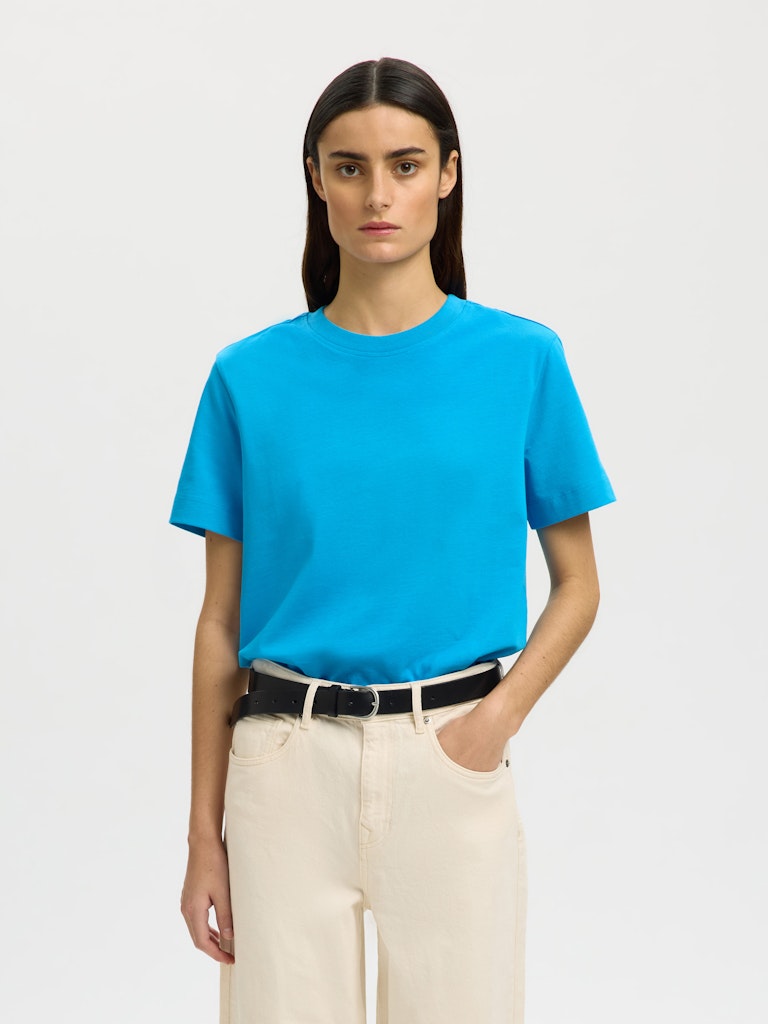 SLWESSENTIAL Boxy Tee, Malibu Blue
