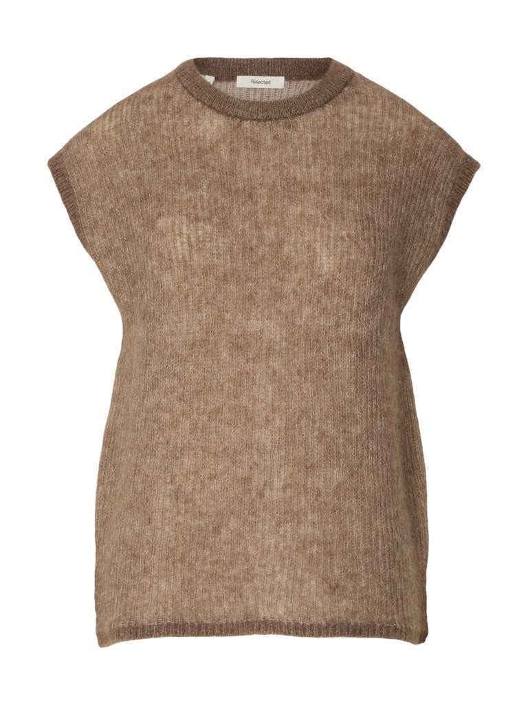 SLFLULU Loose Knit O-Neck, chocolate chip