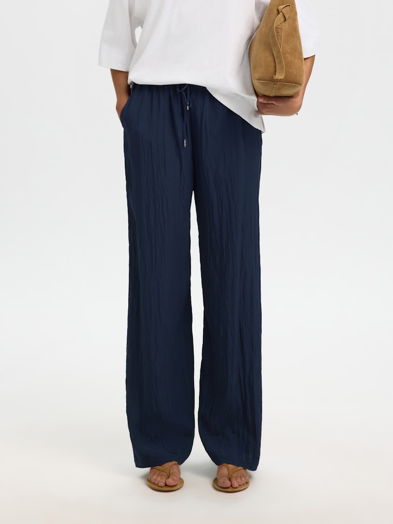 SLFIONA HW WIDE STRING PANT, Dark Sapphire