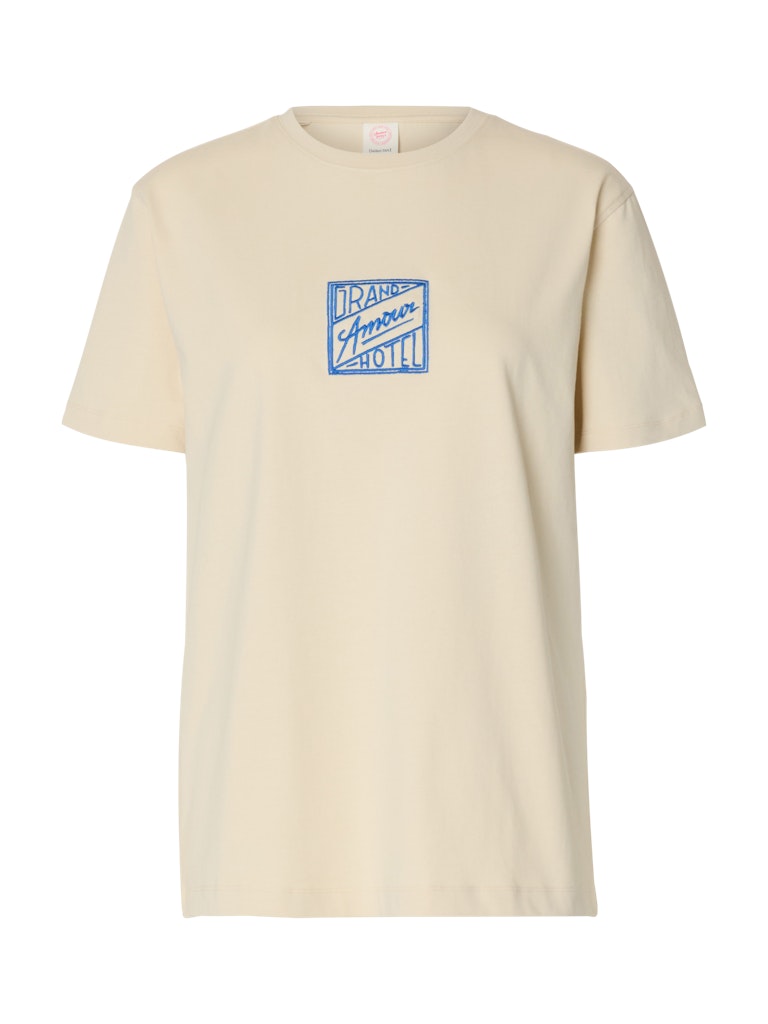 SLFRELAXED Broock SS Hotel Amour Tee, angora