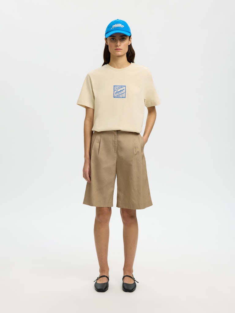 SLFRELAXED Broock SS Hotel Amour Tee, angora