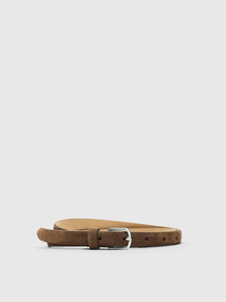 SLFIONA Slim Suede Belt, tan