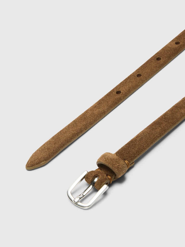SLFIONA Slim Suede Belt, tan