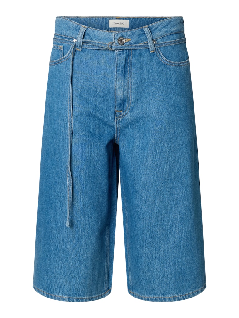 SLFTENNA Bermuda Denim Shorts, medium blue denim