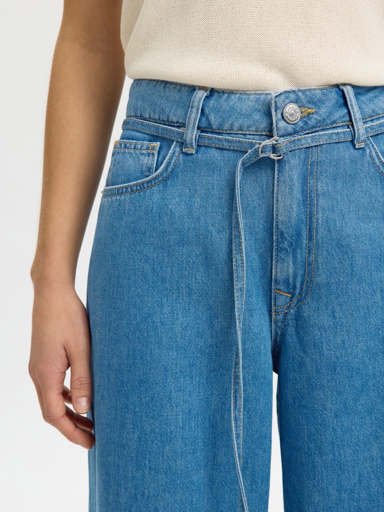 SLFTENNA Bermuda Denim Shorts, medium blue denim