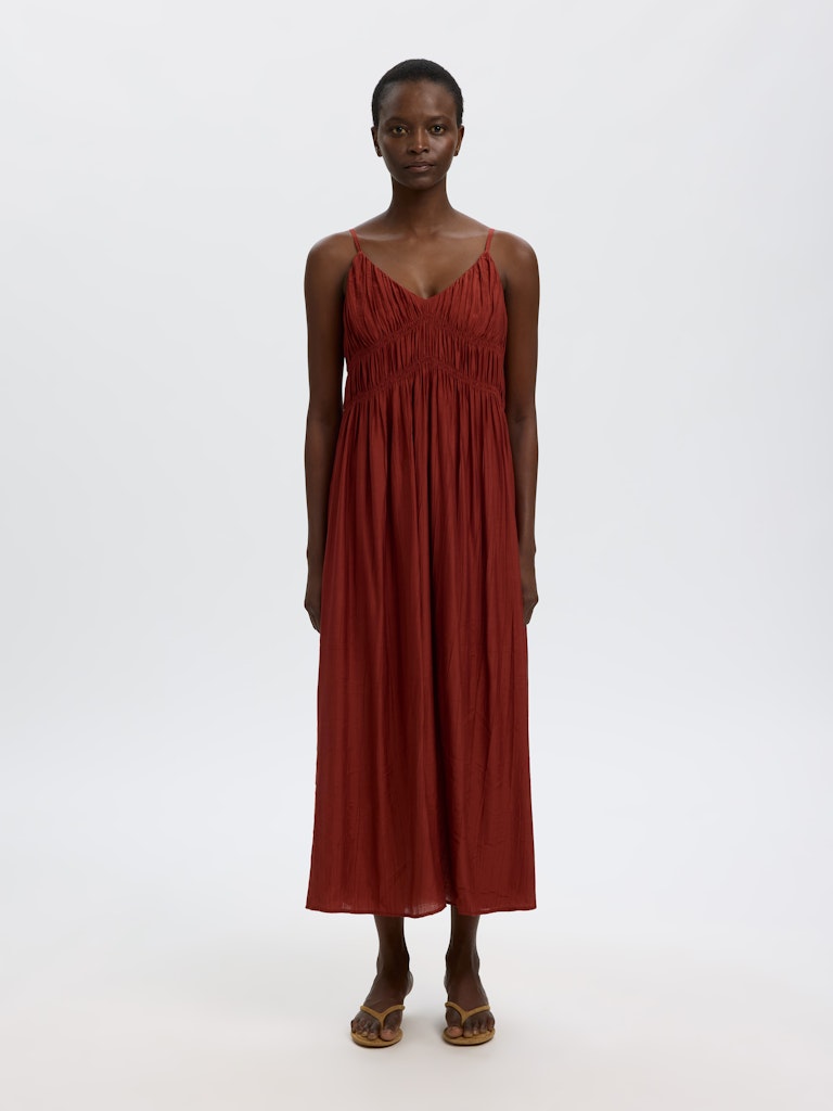 SLFJACKIE Regular Strap Ankle Dress, Cherry Mahogany