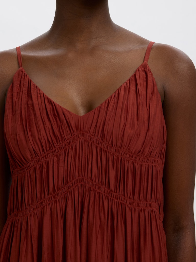 SLFJACKIE Regular Strap Ankle Dress, Cherry Mahogany