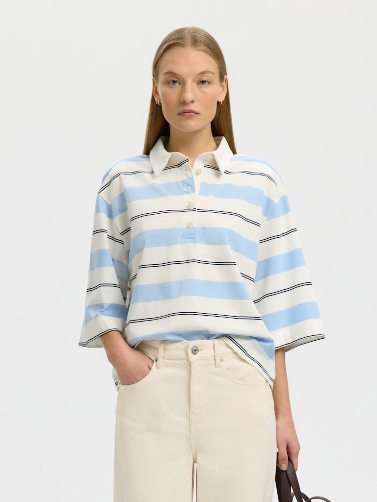 SLFRELAXED Mellie 2/4 Polo, egret