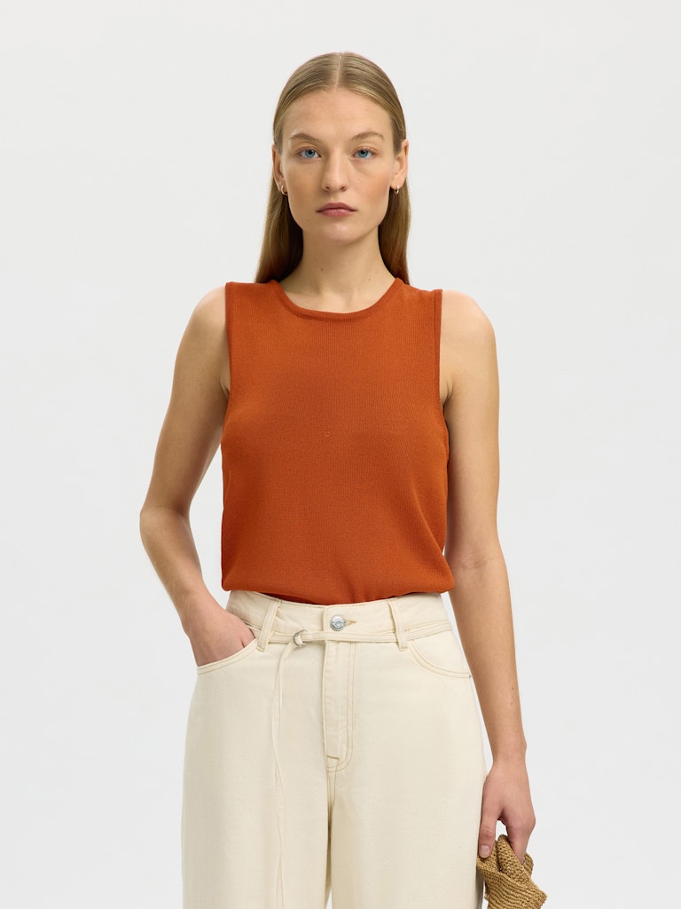 SLFMOON Knit Top, potters clay