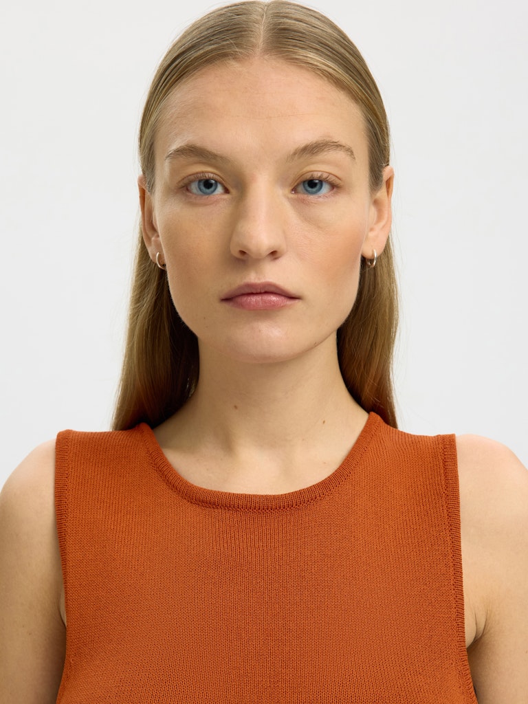 SLFMOON Knit Top, potters clay