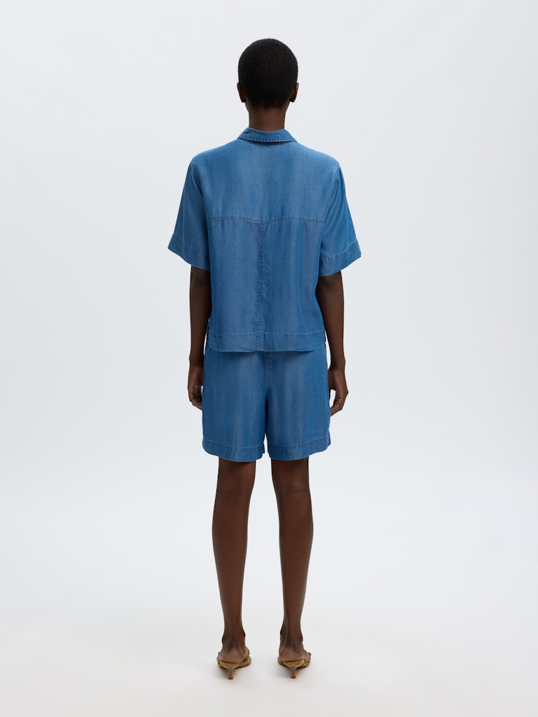 SLFJANNA 2/4 Polo Shirt, Medium Blue Denim