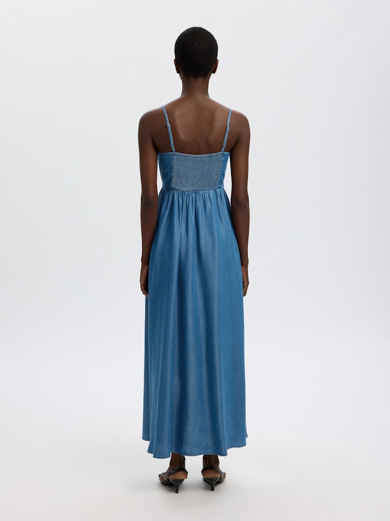 SLFJANNA Regular SL Ankle Dress, Medium Blue Denim