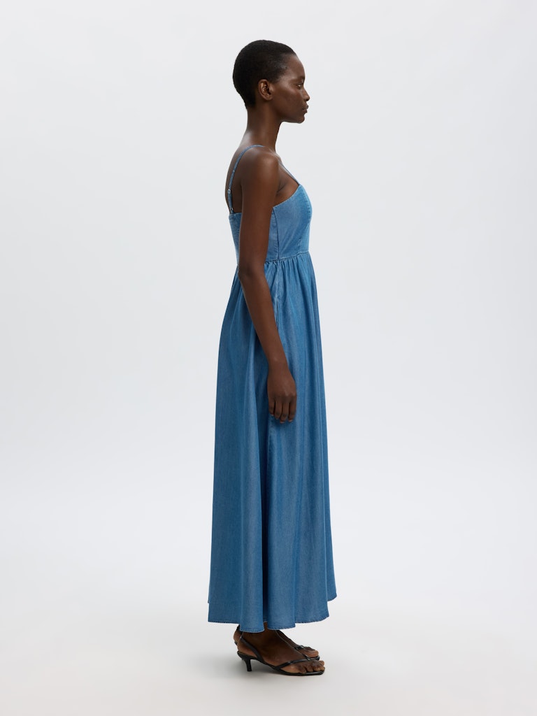 SLFJANNA Regular SL Ankle Dress, Medium Blue Denim