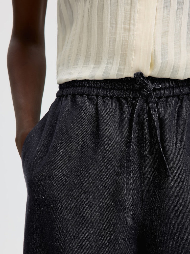 SLFLOOSE Barrel Willow Linen Bld Pants, Dark Navy