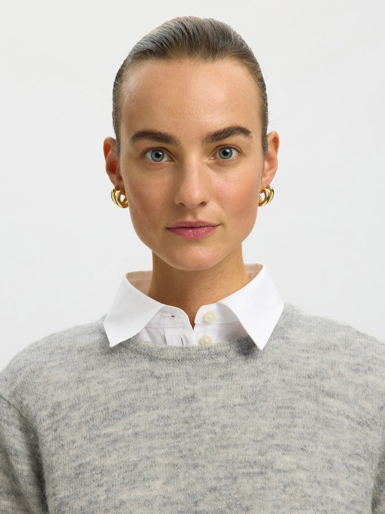 SLWLULU NEW Knit O-Neck Pullover, Light Grey Melange