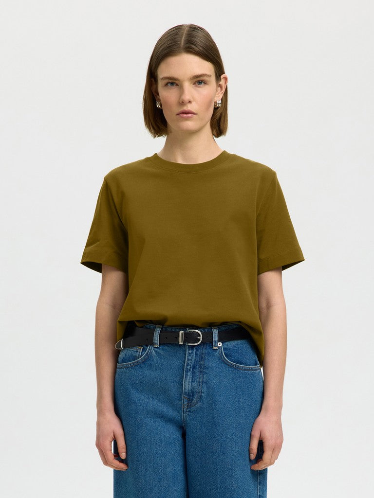 SLWESSENTIAL Boxy Tee, Fir Green
