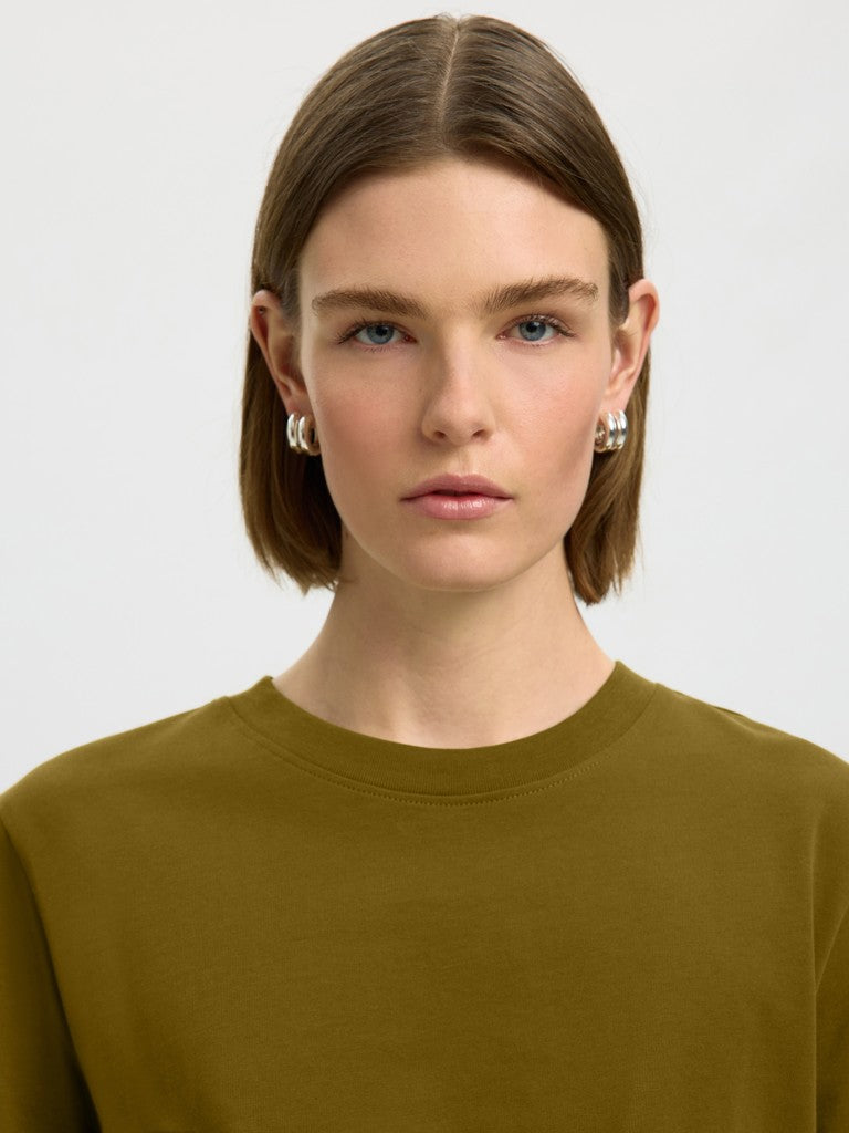 SLWESSENTIAL Boxy Tee, Fir Green