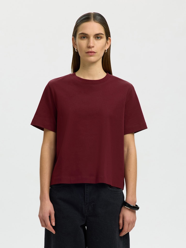 SLWESSENTIAL Boxy Tee, Tawny Port