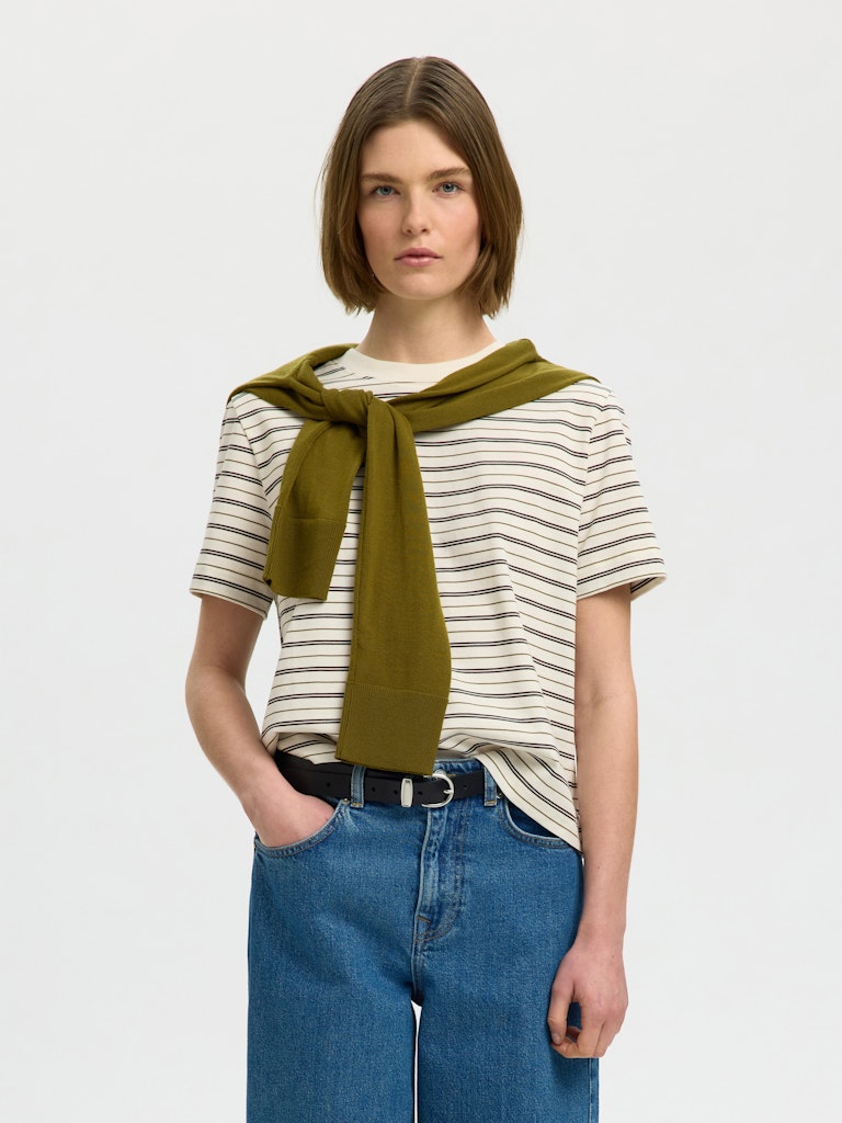 SLWESSENTIAL Boxy Tee, Delicioso Multi Stripes