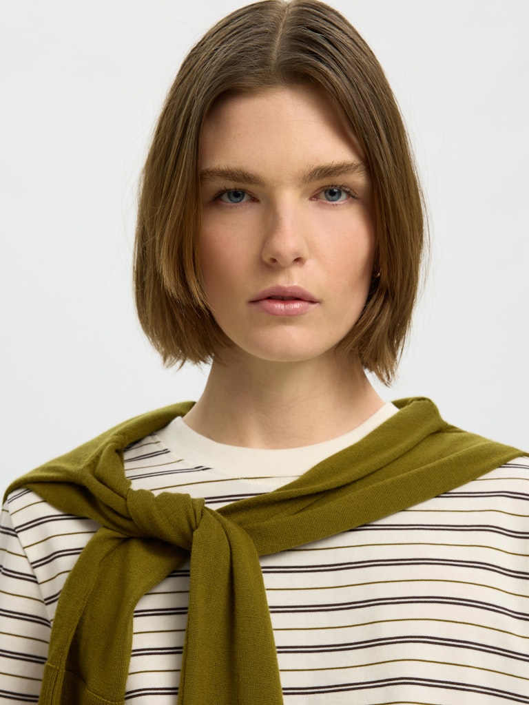 SLWESSENTIAL Boxy Tee, Delicioso Multi Stripes