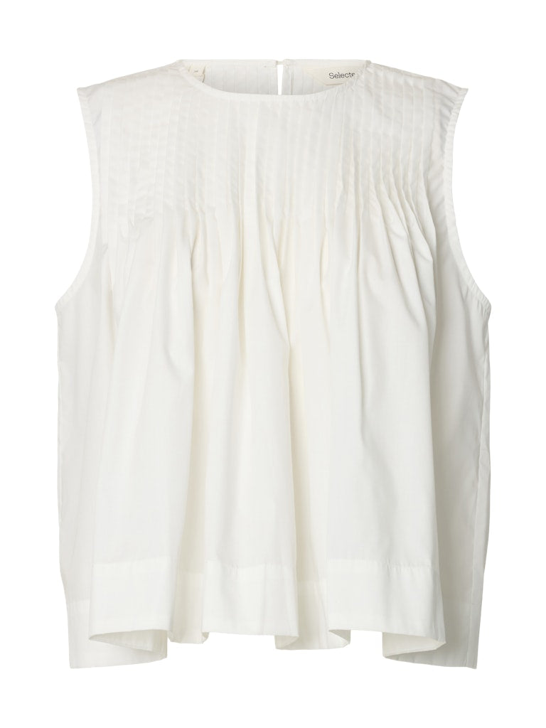 SLFSOPHIA SL Pleated Top, snow white