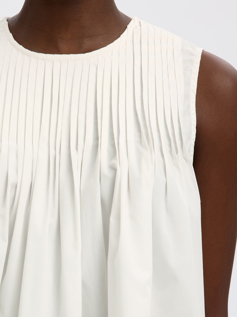SLFSOPHIA SL Pleated Top, snow white