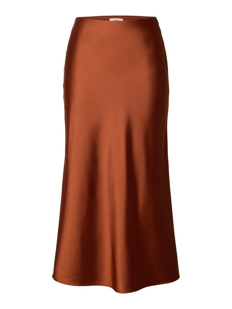 SLWLENA HW Midi Skirt, Cherry Mahogany