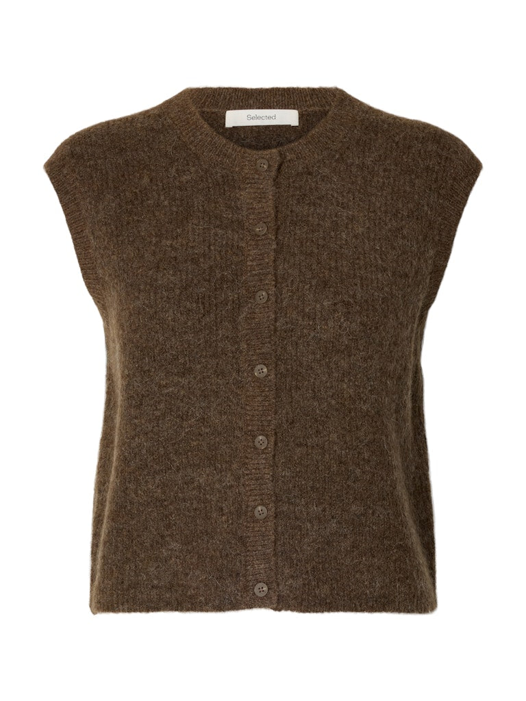 SLWLULU Button O-Neck Vest, Dachshund Melange