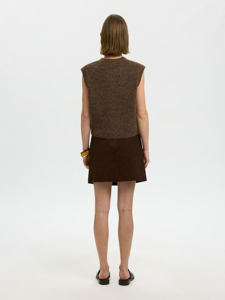 SLWLULU Button O-Neck Vest, Dachshund Melange