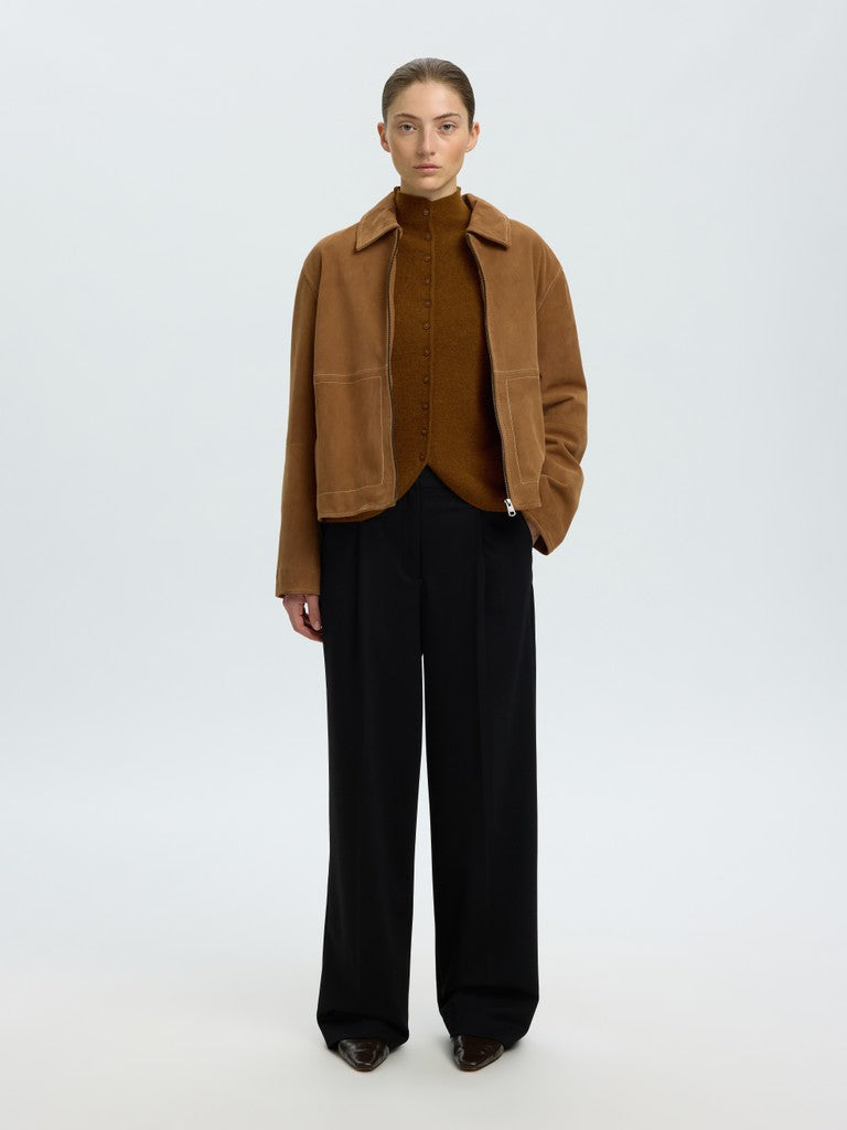 SLWPETRA LS Knit High Neck Cardigan, Monks Robe