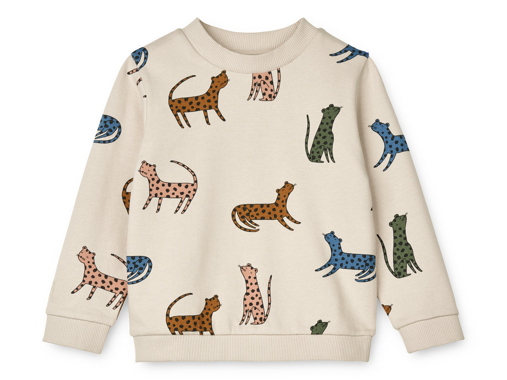 THORA Printed Sweatshirt, Leopard Multi Mix